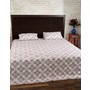 Leaves Hand Block Printed Off White Cotton Bed Sheet (Set Of 3 Pcs) at Just $ 44.95