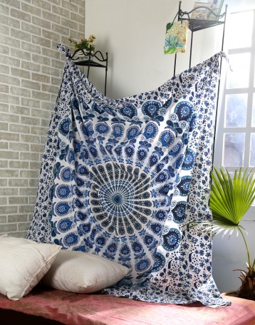 Cotton White Printed Mandal...