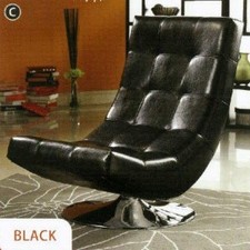 Trinidad Contemporary Style Black Finish Leatherette Padded Accent Chair