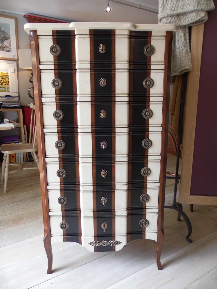 Striped Seven Drawer High C...