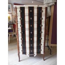 Striped Seven Drawer High Chest of Drawers 