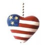 Red White Blue Flag Heart Patriotic Fan Light Pull