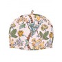 Floral Hand Block Printed Off White Cotton Canvas Tea Cosy