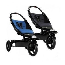 Baby Zen Stroller Black Frame with Black Blue Reversible Seat Pad