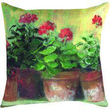 Geranium Pots Outdoor Pillow