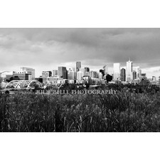 Denver Skyline Black and White Photograph from Colorado Photographer