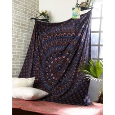 Cotton Blue Mandala Tapestry