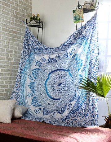 Cotton Blue Mandala Taapestry