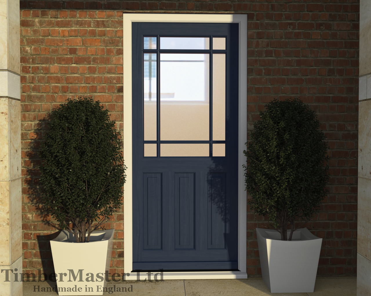 Painted Three Panel Door Se...