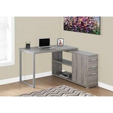 30 in. Computer Desk in Dark Taupe Finish