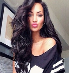 Black Color Glueless Wigs F...