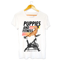 Puppies & Fitness | The Perfect Tee - Women's Crew Neck Tee -  - Puppies Make Me Happy - 1