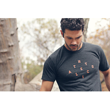 Black tshirt - athletic shirt for men - sports - athletics - graphic tee.