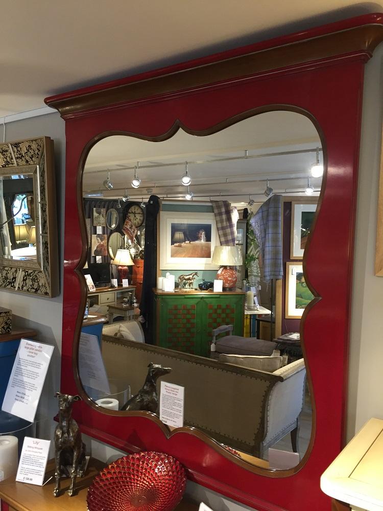 Red French Inspired Mirror