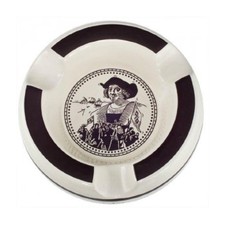 Columbus White and Brown Three Lip Ceramic Patio Cigar Ashtray