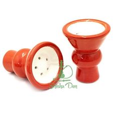 Aladin Half Glazed Shisha Digg Bowl Red | Hookah Tobacco Shisha Den UK | Shisha Den