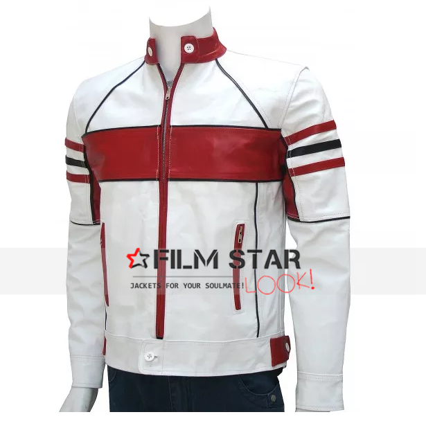 Bi-Color White Mens Leather...