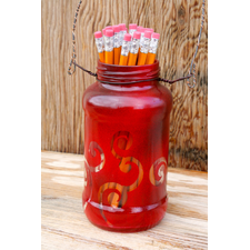 Glass Jar Lantern Up-Cycled, Moroccan Style Lantern, Swirls, Garden Decor, Outdoor Lighting