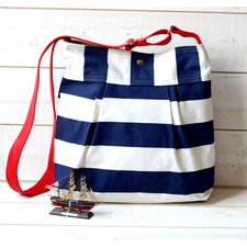 WATER PROOF  Diaper bag / Beach tote Stripes Canvas   Stockholm Navy blue and White- 10 Pockets Blue Pattern 