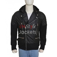 Justin Bieber Hoodie Bomber Leather Jacket