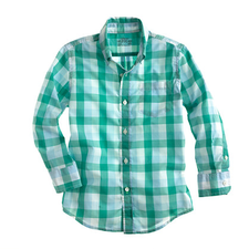 Boys' Secret Wash shirt in frost blue check
