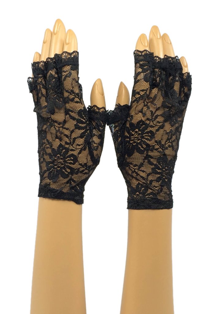 Black Gothic Flower Wrist L...