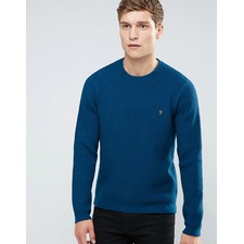 Sweater With Rib In Slim Fit Blue
