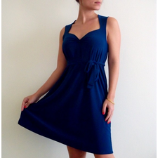 Made to order dress/ Women dress/ Custom plus size tunic Dress/ Roayl Blue 'Sweetheart' Custom Dress with a matching ribbon/ Maternity dress