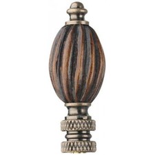 Walnut Finish Fluted Wood Finial