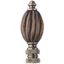 Walnut Finish Fluted Wood Finial