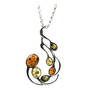 Sterling Silver Multi-Color Amber Large Pendant Necklace, 18": Jewelry: Amazon.com