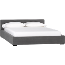 plush grey bed