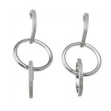 Plutus Sterling Silver Rhodium Finish Fashion Earrings