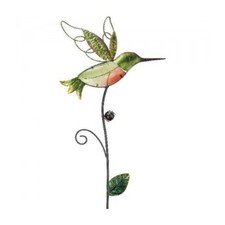 Hummingbird Glass Garden Stake