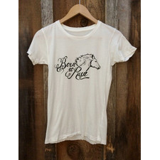 Bandit Brand - Born to Run Tee in White/Black Ink $39 - Show Pony Boutique