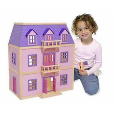 Multi-Level Solid Wood Dollhouse
