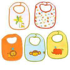 Babies R Us 5-Pack Bibs - Jungle Animal - Babies R Us  - Babies"R"Us