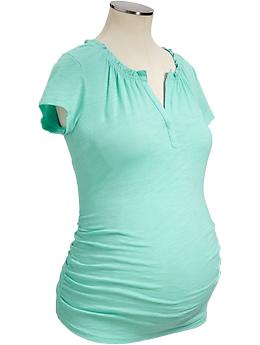 Maternity Fitted Slub-Knit ...