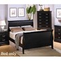 Coaster Full Size Sleigh Bed Louis Philippe Style in Black Finish