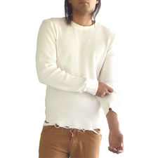 enslaved Sweater Ripped Thermal Natural White