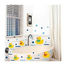 Vinyl Bathroom Wall Stickers Rubber Duck Family And Bubbles Decor
