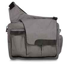 Diaper Dude® Messenger II Diaper Bag - Retro Grey Pinstripe
