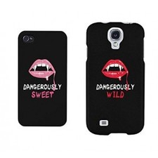 365 Printing Dangerously Sweet and Wild Black Matching Best Friends Phone Cases Halloween Gifts