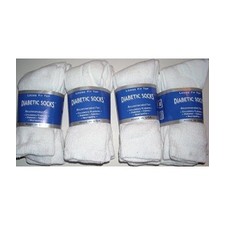 White Diabetic Socks, Crew Style, MEN Size 10-13, 1 dozen Pairs
