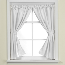 Westerly White Bathroom Window Curtain Pair