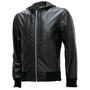 Men's Black Bomber Leather Jacket with Hoodie | Leather Jacket Master
