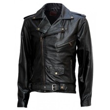 Black Biker Terminator Leather Jacket | Leather Jacket Master