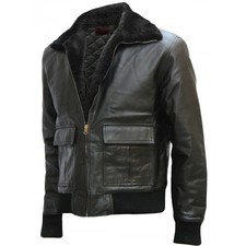 Black Bomber Brad Pitt Leather Jacket | Leather Jacket Master