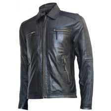 Biker Look Men's Black Leather Jacket | Leather Jacket Master