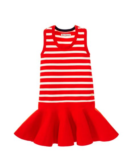 Girls Striped Flounce Dress...